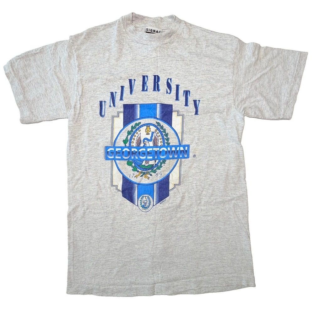 Vintage 90s Georgetown University Hoyas T Shirt M Single Stitch Signal Sports